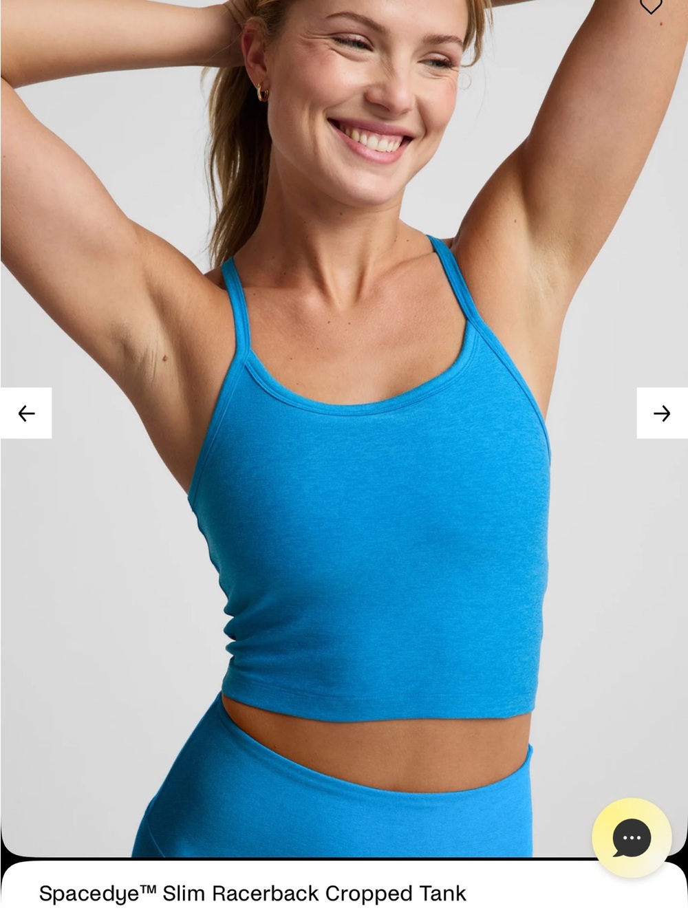 Beyond Yoga Spacedye Slim Racerback Cropped Tank - Bright Blue